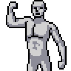 Fototapeta premium vector pixel art man sculpture