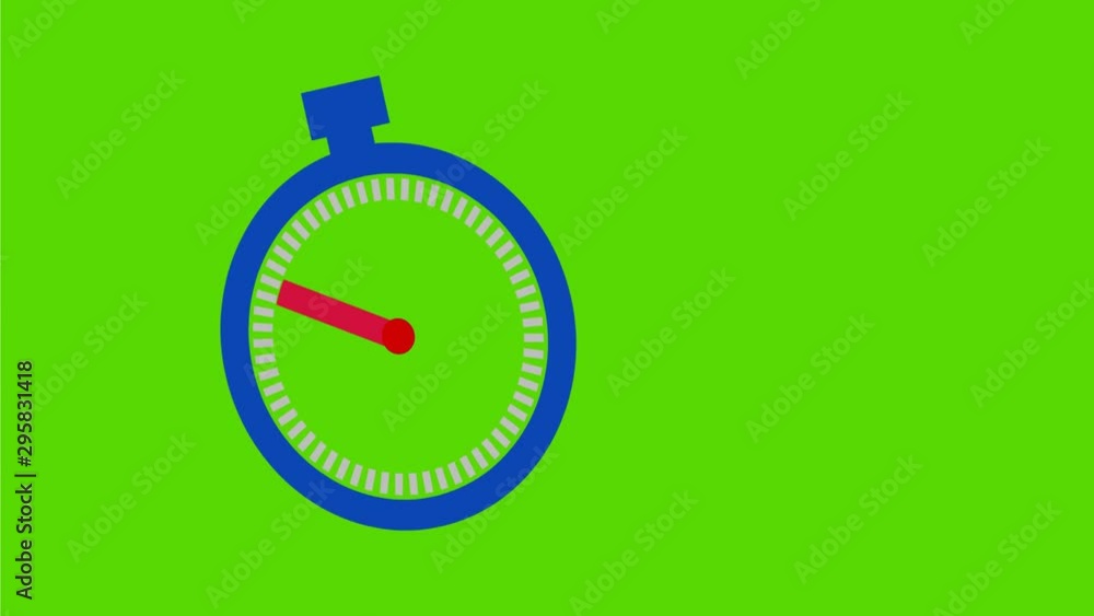 Poster stopwatch running 2d animation