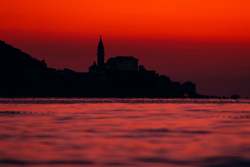 Fototapeta premium Dominant church of Piran Slovenia