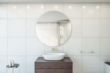 Modern white bathroom interior