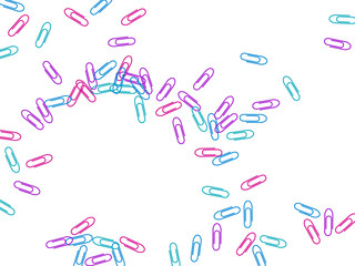 Stationary paperclips isolated on white background