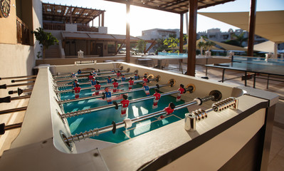 table football outdoors in resort