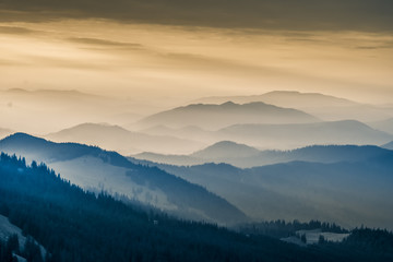 The Carpathians Rarau Mountains Romania landscape springtime clouds sunrise beautiful view 