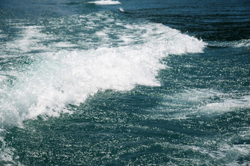 Wave of the lake shot on boat