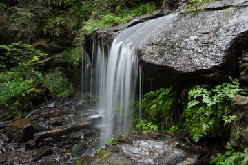 Small waterfall Zornaitoarea forest hill Romania green foliage