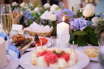 Obraz na płótnie Canvas Wedding banquet in a restaurant, party in a restaurant.