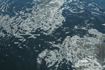 Texture of sea water, with glitters and shadows.