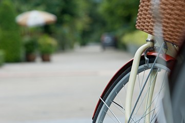 Detail bicycle background, Part of bicycle transport of vintage bike closeup defocused