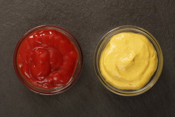 Ketchup and mustard
