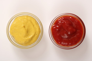 Mustard and ketchup