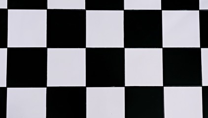 Black And White Checkered Floor Tiles, abstract background, texture