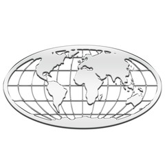 Carte terrestre azimutale chrome