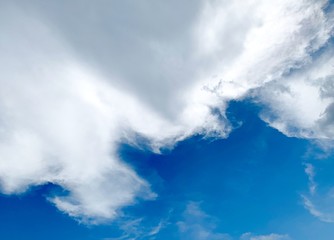 blue sky with white clouds with space for text background.
