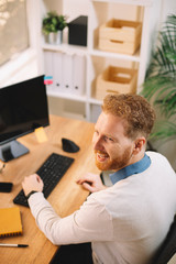 Businessman chatting with someone