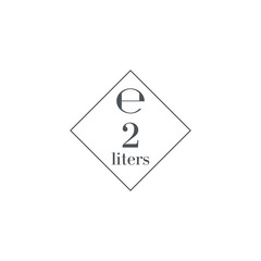 2 Liters l sign (l-mark) estimated volumes milliliters (ml) Vector symbol packaging, labels used for prepacked foods, drinks different liters and milliliters. 2 litre vol single icon isolated on white