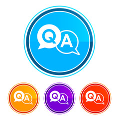 Faq icon flat design round buttons set illustration design