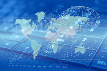 ビジネスイメージ　グラフとキーボード