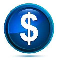 Dollar sign icon elegant blue round button illustration