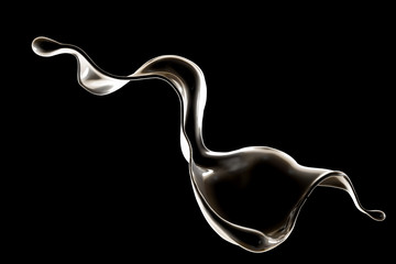 Splash fluid. 3d illustration, 3d rendering.