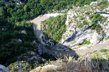 Mountain canyon in France. Verdon