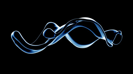 Splash fluid. 3d illustration, 3d rendering.