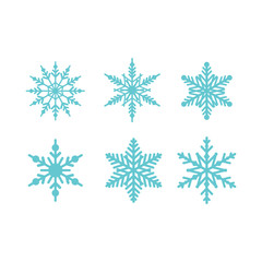 Snowflake for Christmas and winter decoration vector icon set. Snowflake ornament symbol set.
