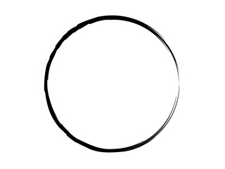 Grunge isolated black circle.Grunge paint circle made for marking.Black paint oval shape.