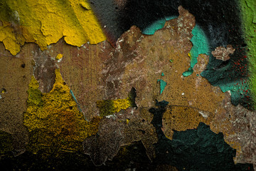 Photo of an old cracked paint wall