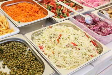 Delicious vegetable on grill. Vegan cuisine: Grilled mixed vegetables. 