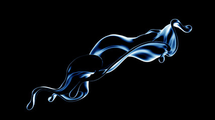 Splash fluid. 3d illustration, 3d rendering.