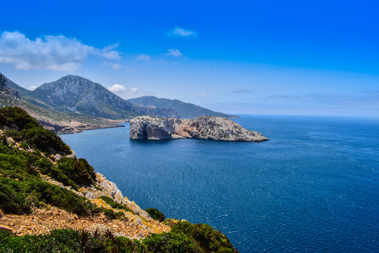 Panoramic View of Isle La&iuml;la, Moroccan Coast Belyounech City, Morocco