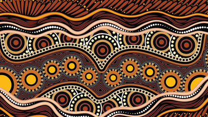 Illustration based on aboriginal style of background.