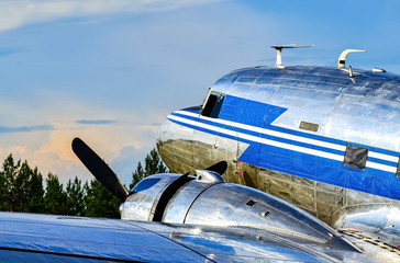 Old propeller airplane