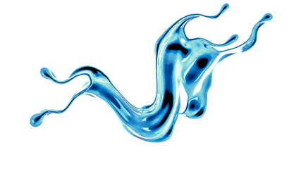Splash fluid. 3d illustration, 3d rendering.