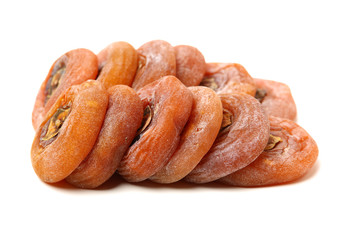 dried persimmon on white background 