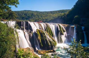 Fototapeta na wymiar Waterfall Strbacki Buk on Una river in Bosnia and Herzegovina near the Croatian border