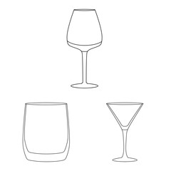 Isolated object of dishes and container icon. Collection of dishes and glassware vector icon for stock.