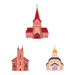 Vector illustration of religion and building icon. Collection of religion and faith stock vector illustration.