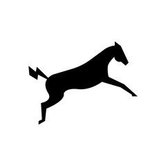 Powerful electric horse in a jump vector illustration isolated on a white background.