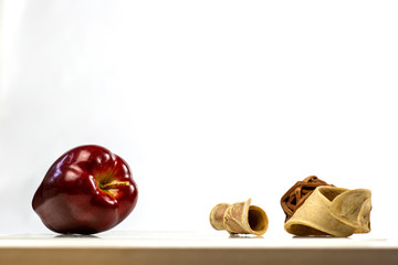 Red Apple fruit on white background