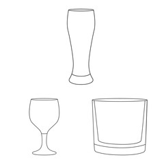 Vector illustration of dishes and container symbol. Collection of dishes and glassware stock symbol for web.