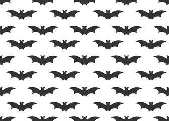 Seamless pattern of bats flying  isolated on white background - Vector illustration