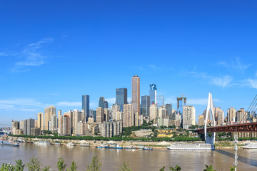 Obraz premium Panorama nowoczesnej panoramy miasta w chongqing w chinach.