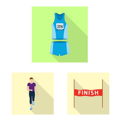 Obraz premium Isolated object of sport and winner sign. Set of sport and fitness stock vector illustration.