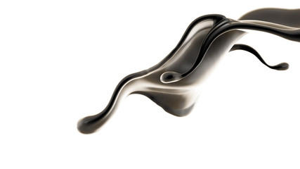 Splash fluid. 3d illustration, 3d rendering.
