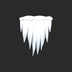 Vector icicle illustration in cartoon style. Snow and ice frame.