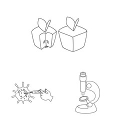 Isolated object of genetic and science sign. Set of genetic and organic stock vector illustration.