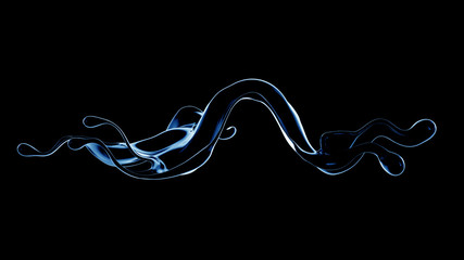 Splash fluid. 3d illustration, 3d rendering.