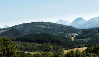 Naklejka na ściany i meble panoramic view of a valley in bizkaia