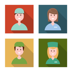 Vector design of medical and clinic sign. Collection of medical and people vector icon for stock.